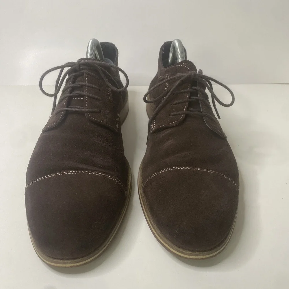 Johnston Murphy‎ Brown Suede Cap Toe Lace Up Oxfords Shoes Men's 11M (59-10727)
